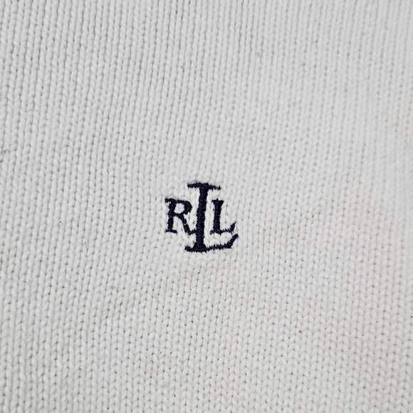 Lauren Ralph Lauren Classic Cotton Crewneck White Long Sleeve Sweater Sm Petite - Picture 7 of 7